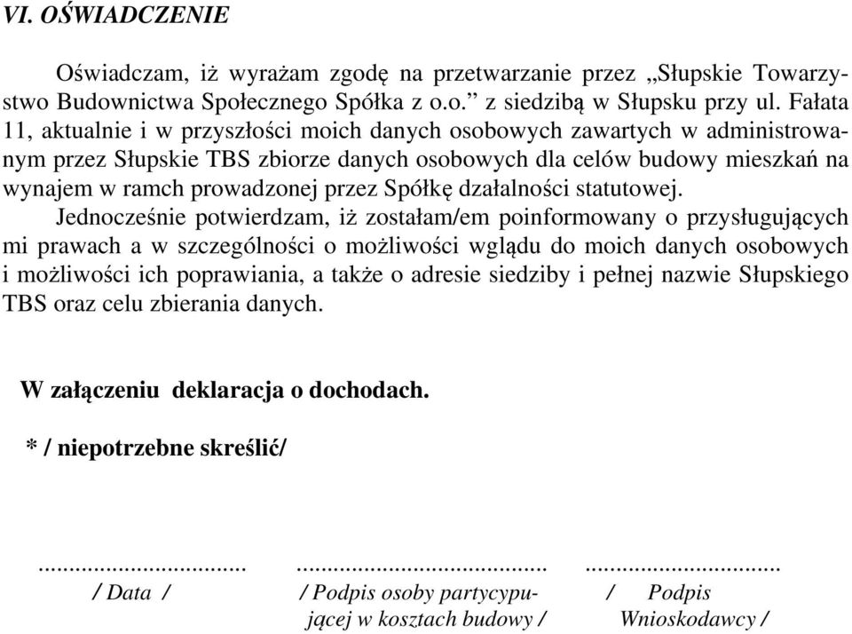 Spółkę dzałalności statutowej.