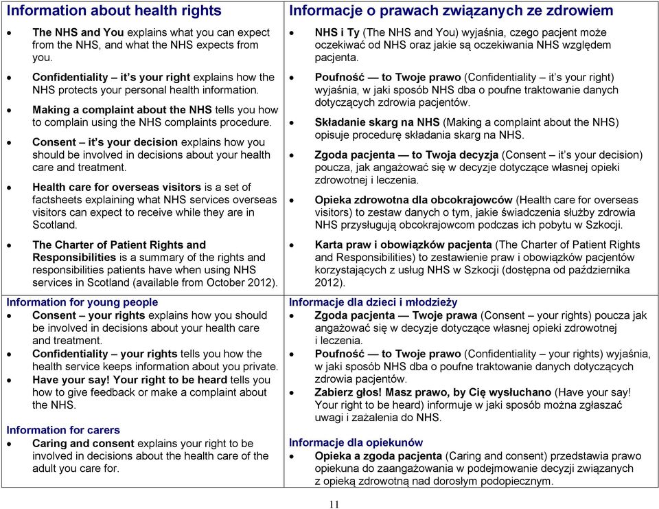 Consent it s your decision explains how you should be involved in decisions about your health care and treatment.