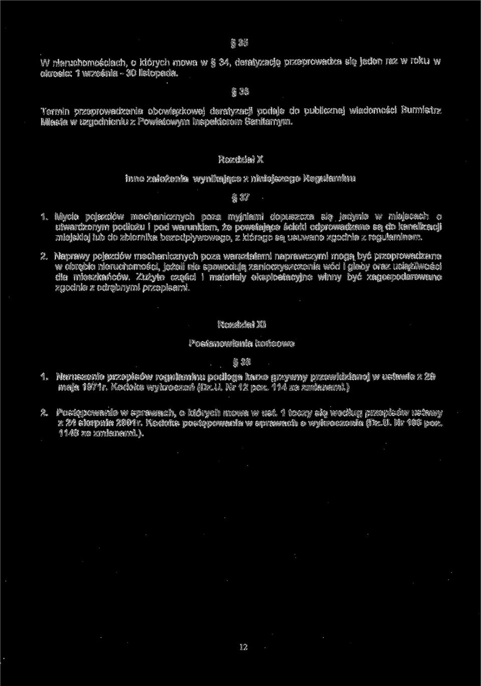 Rozdział X Inne założenia wynikające z niniejszego Regulaminu 37 1.