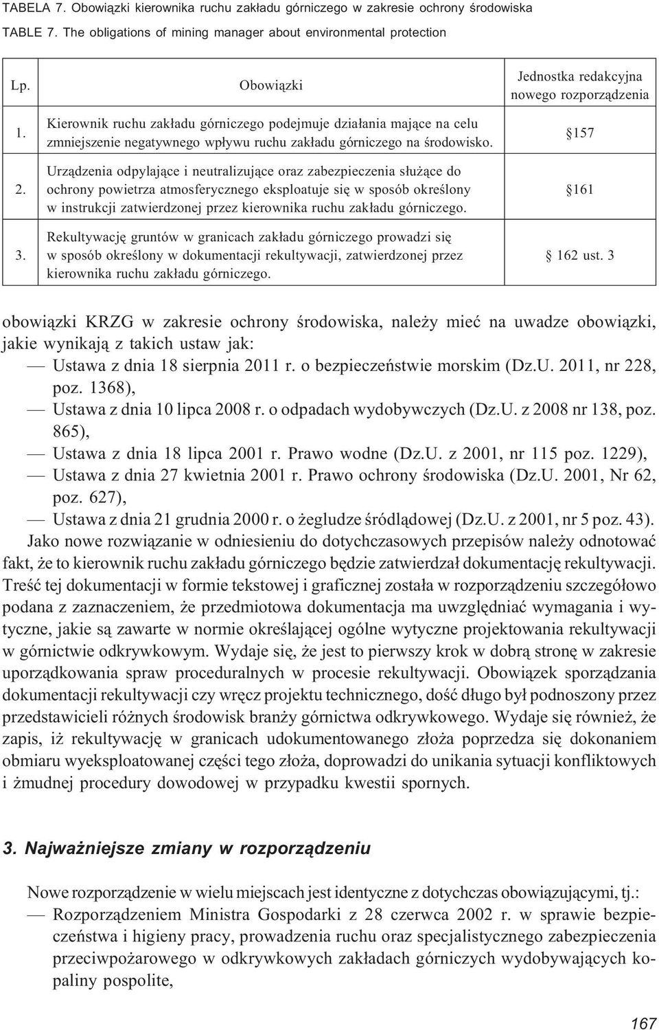Urz¹dzenia odpylaj¹ce i neutralizuj¹ce oraz zabezpieczenia s³u ¹ce do ochrony powietrza atmosferycznego eksploatuje siê w sposób okreœlony w instrukcji zatwierdzonej przez kierownika ruchu zak³adu