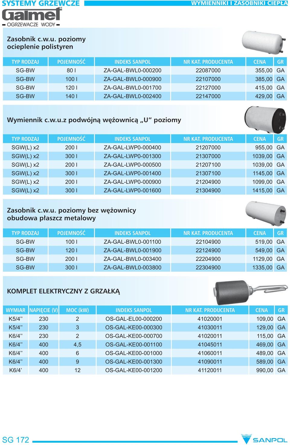 ZA-GAL-BWL0-002400 22147000 429,00 GA Wymiennik c.w.u.