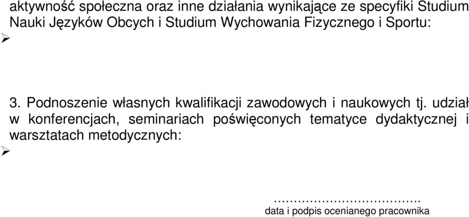 Podnoszenie własnych kwalifikacji zawodowych i naukowych tj.