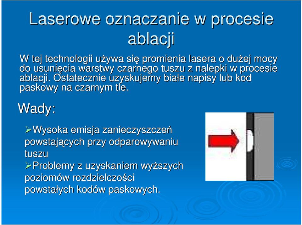 Ostatecznie uzyskujemy białe e napisy lub kod paskowy na czarnym tle.