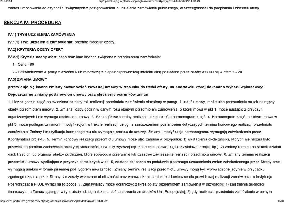 KRYTERIA OCENY OFERT IV.2.