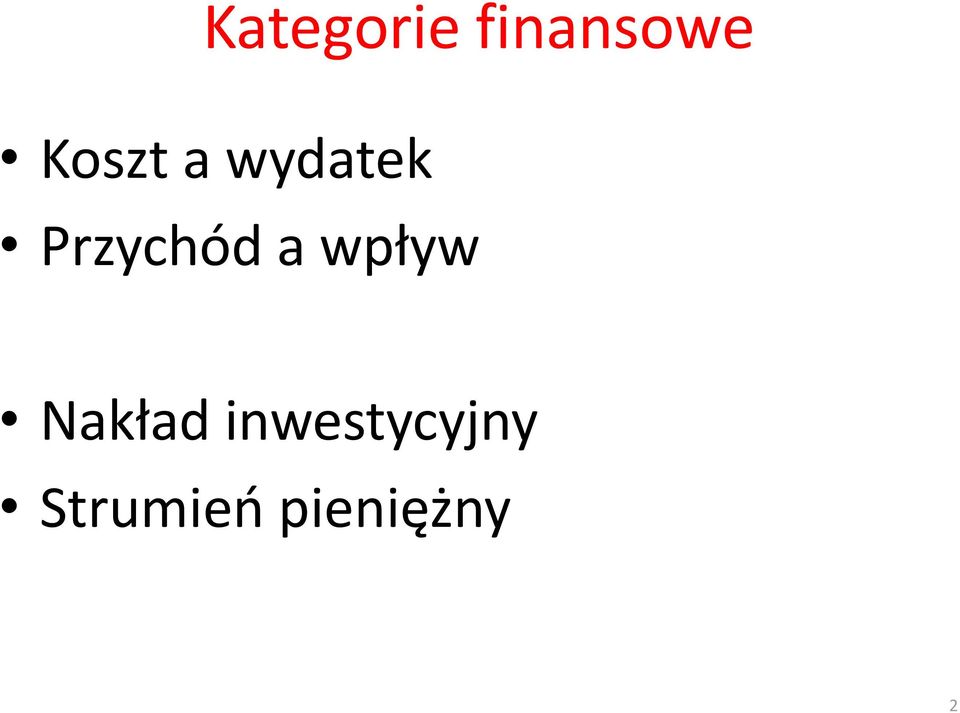 Przychód a wpływ Nakład