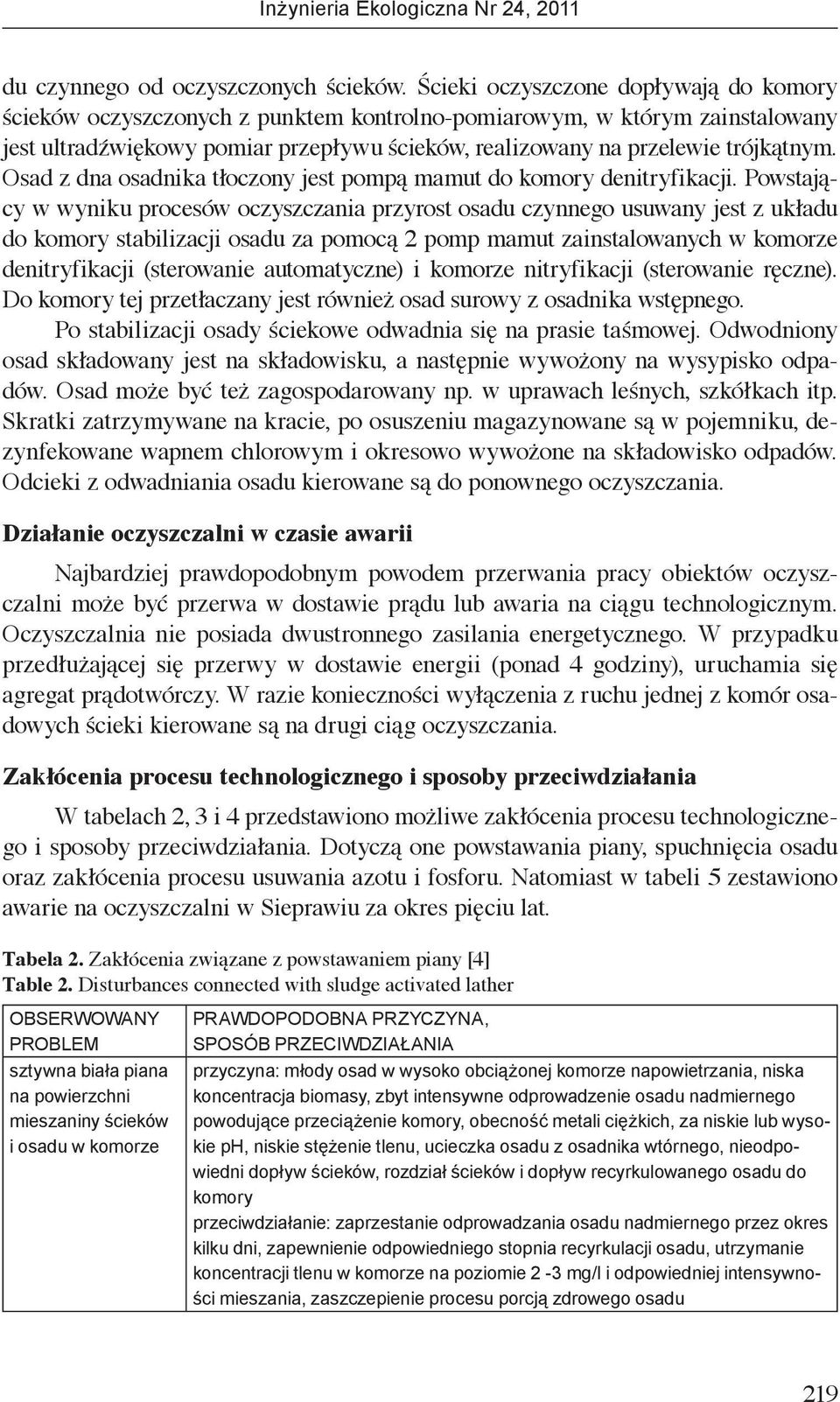 Osad z dna osadnika tłoczony jest pompą mamut do komory denitryfikacji.