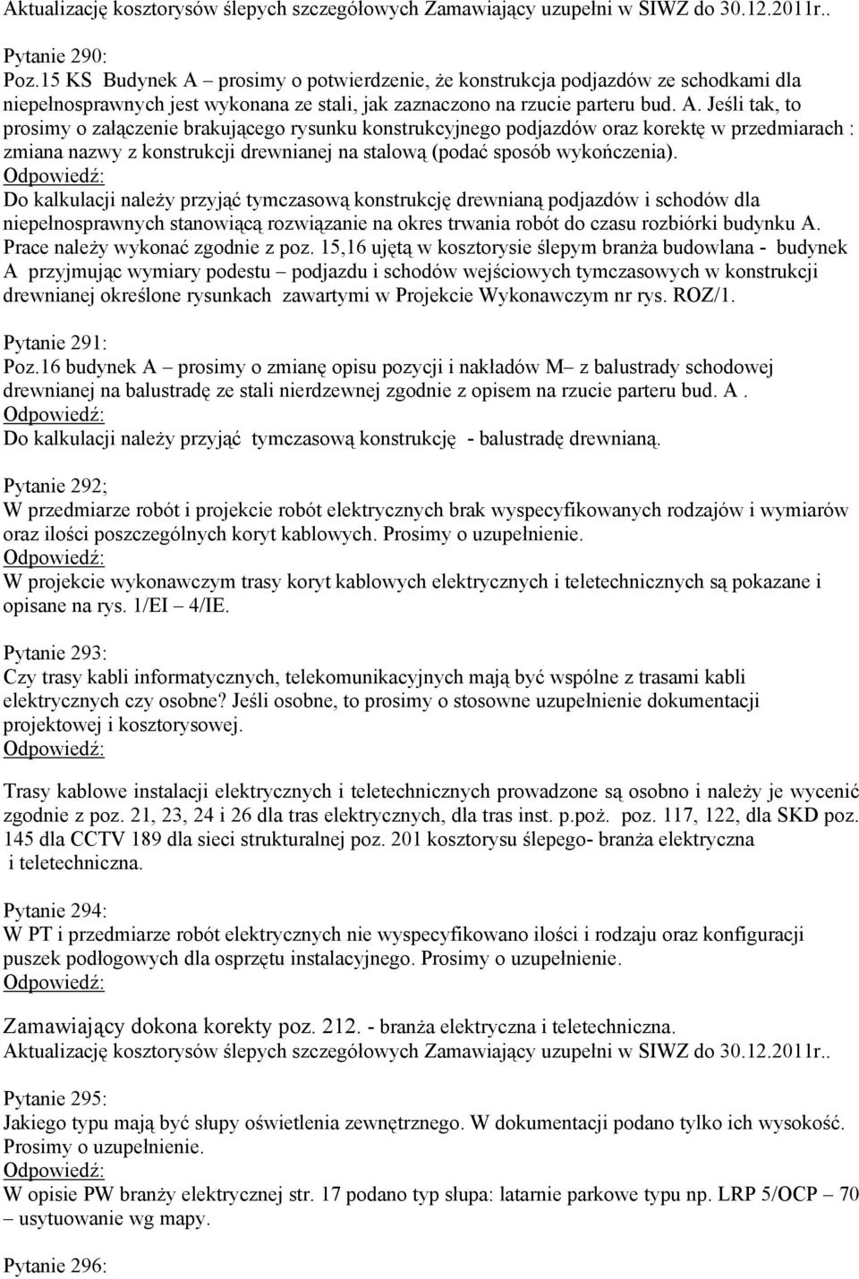 prosimy o potwierdzenie, że konstrukcja podjazdów ze schodkami dla niepełnosprawnych jest wykonana ze stali, jak zaznaczono na rzucie parteru bud. A.