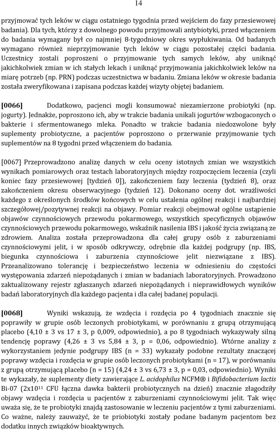Od badanych wymagano również nieprzyjmowanie tych leków w ciągu pozostałej części badania.