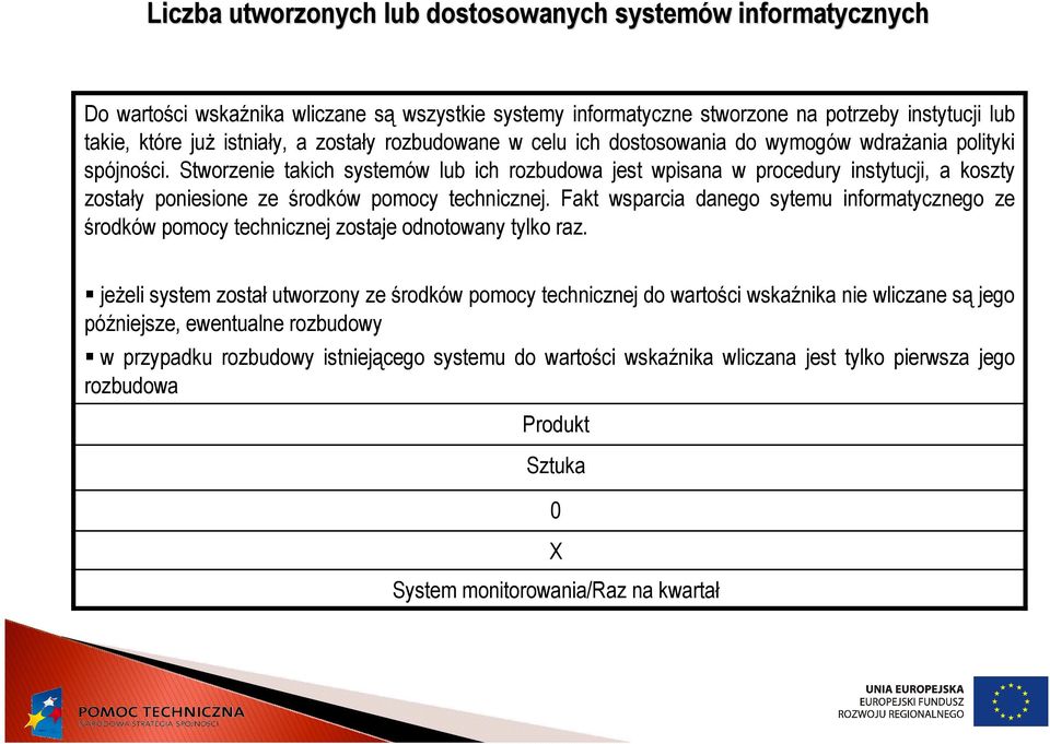 Stworzenie takich systemów lub ich rozbudowa jest wpisana w procedury instytucji, a koszty zostały poniesione ze środków pomocy technicznej.