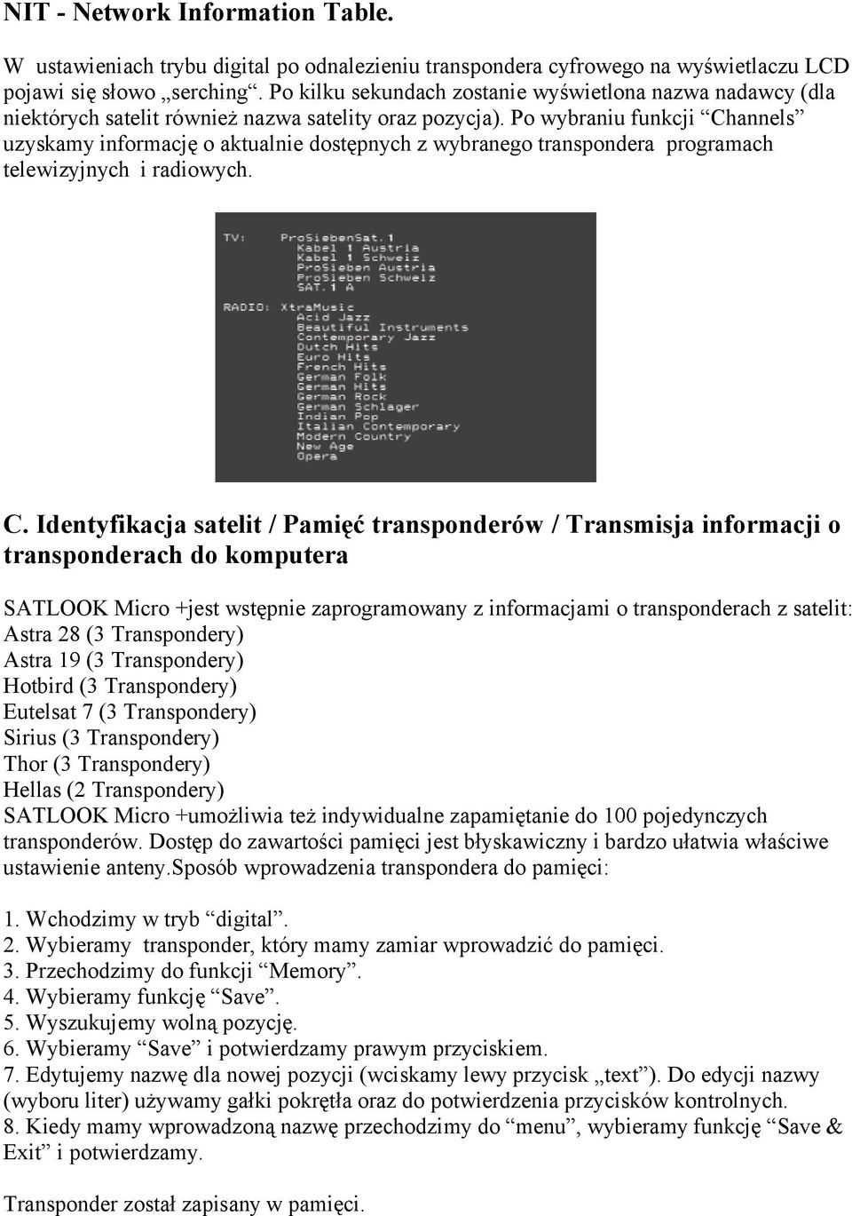 Po wybraniu funkcji Ch