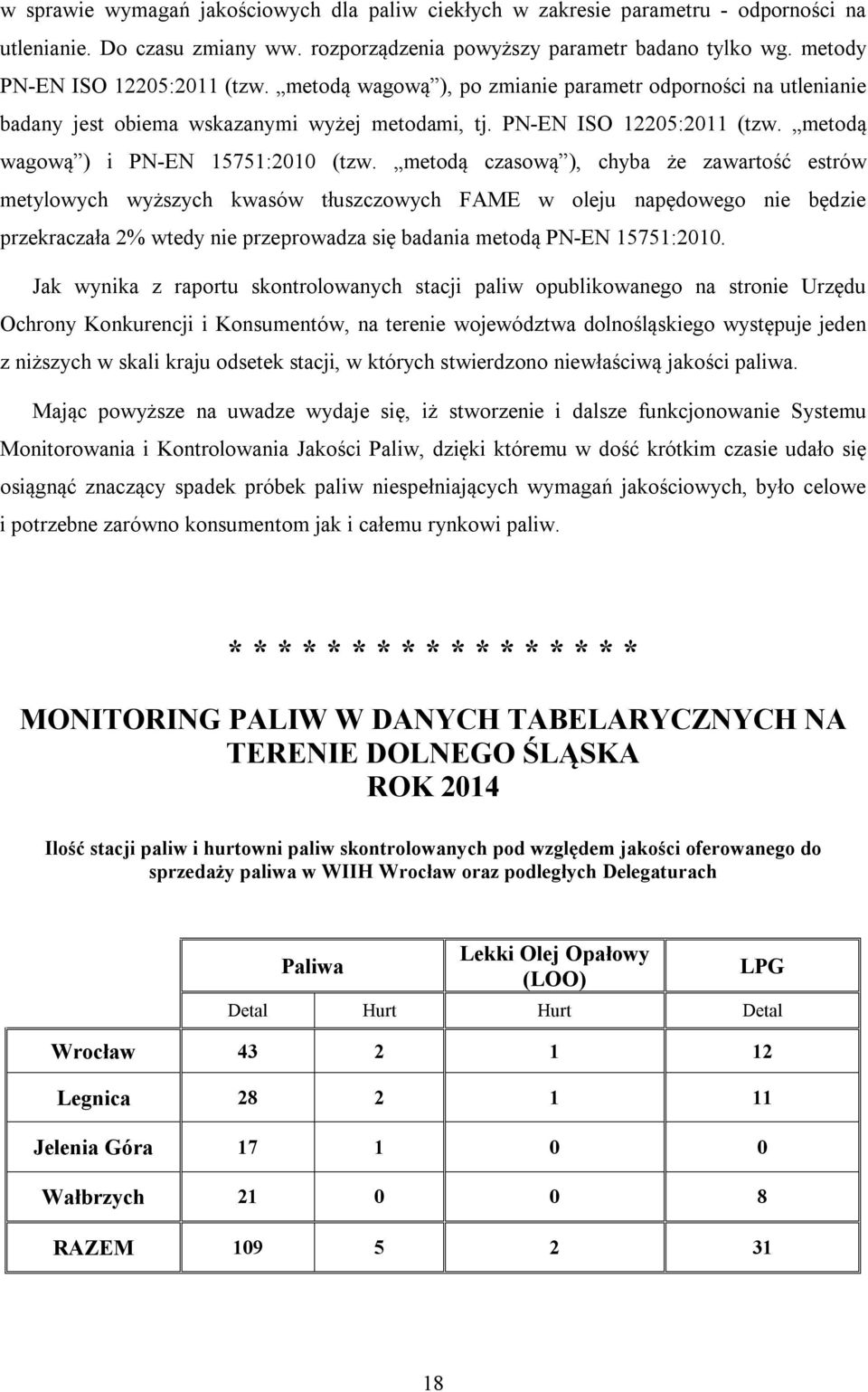 metodą czasową ), chyba że zawartość estrów metylowych wyższych kwasów tłuszczowych FAME w oleju napędowego nie będzie przekraczała 2% wtedy nie przeprowadza się badania metodą PN-EN 15751:2010.