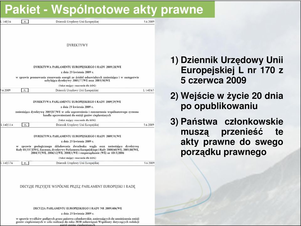 w życie 20 dnia po opublikowaniu 3) Państwa