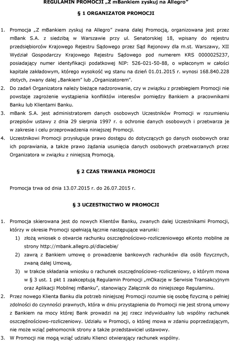 u przedsiębiorców Krajowego Rejestr