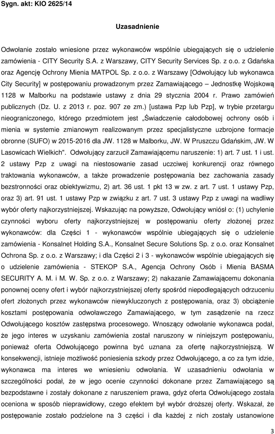 Prawo zamówień publicznych (Dz. U. z 2013 r. poz. 907 ze zm.