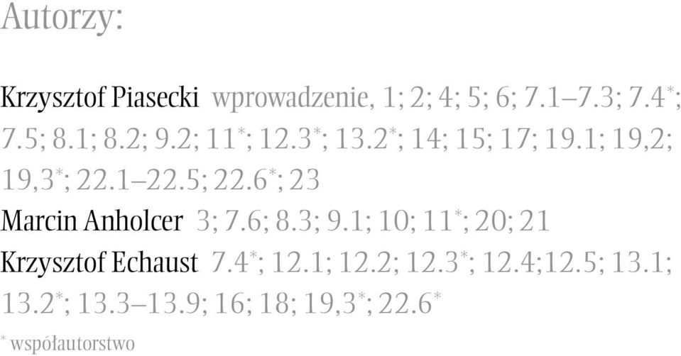 6*; 23 Marcin Anholcer 3; 7.6; 8.3; 9.1; 10; 11*; 20; 21 Krzysztof Echaust 7.