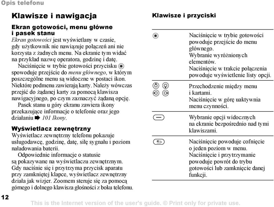 Niektóre podmenu zawierają karty. Należy wówczas przejść do żądanej karty za pomocą klawisza nawigacyjnego, po czym zaznaczyć żądaną opcję.