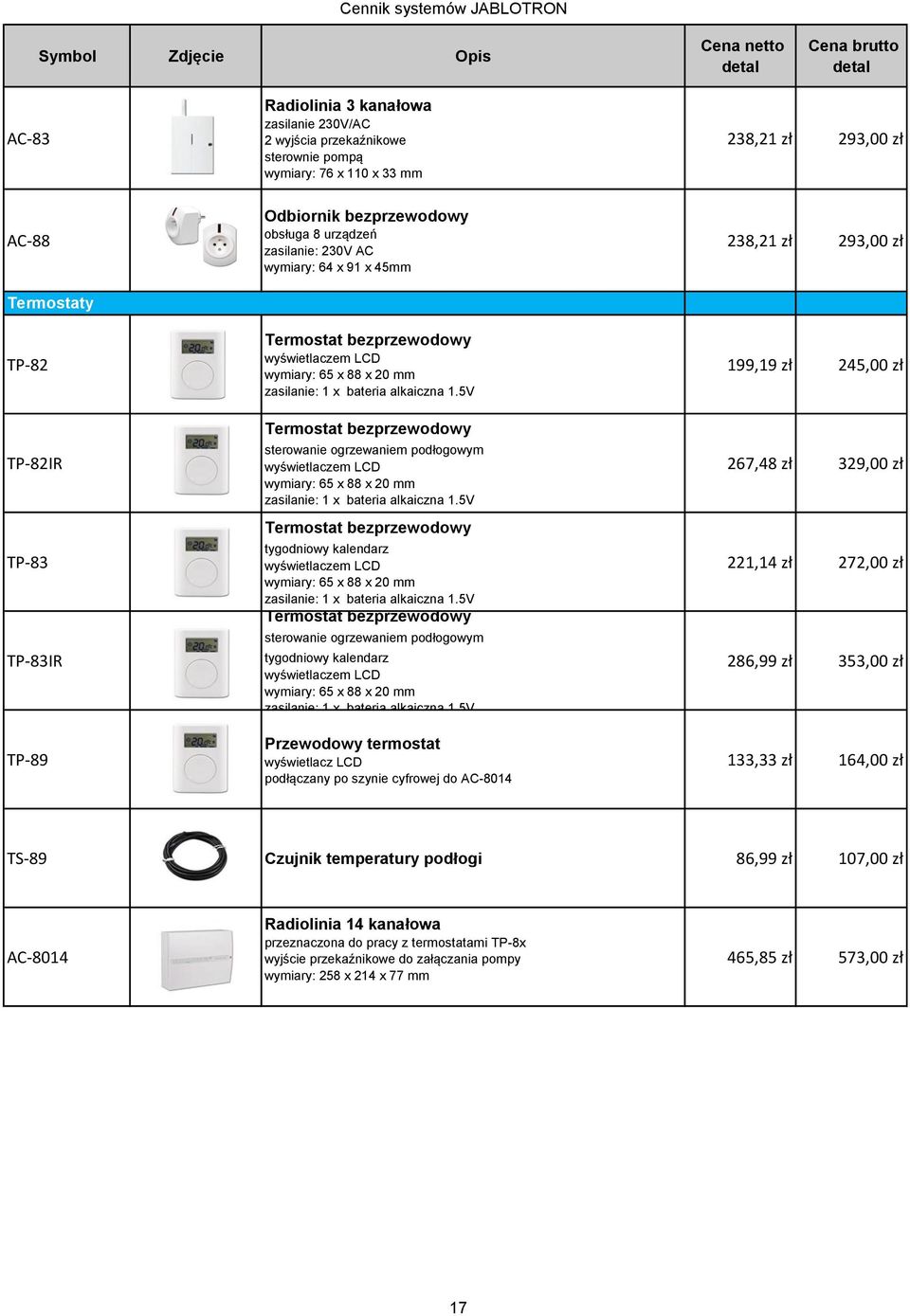 5V Termostat bezprzewodowy sterowanie ogrzewaniem podłogowym wyświetlaczem LCD wymiary: 65 x 88 x 20 mm zasilanie: 1 x bateria alkaiczna 1.
