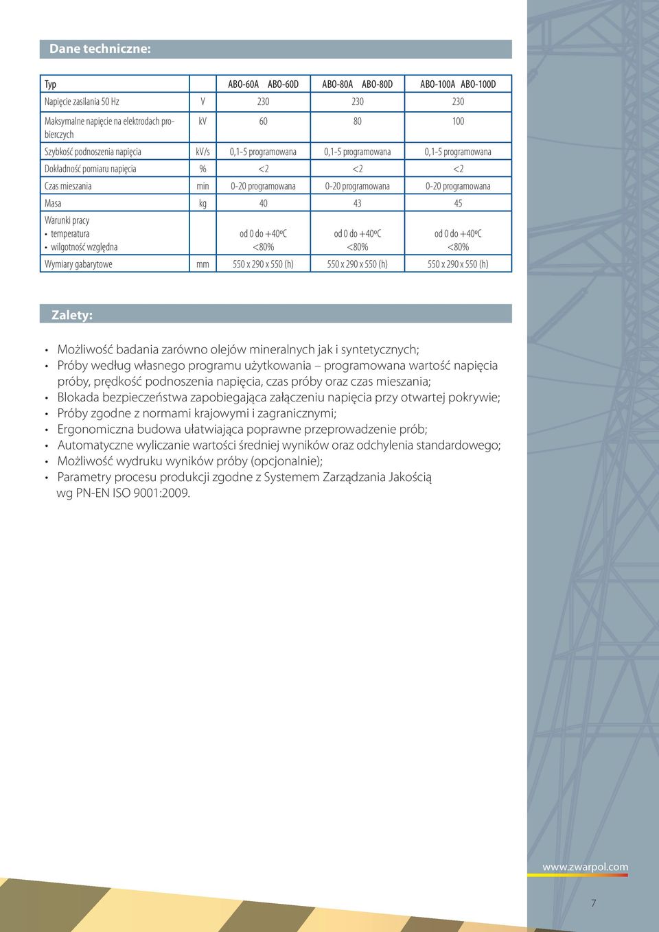 Warunki pracy temperatura wilgotność względna od 0 do +40ºC <80% od 0 do +40ºC <80% od 0 do +40ºC <80% Wymiary gabarytowe mm 550 x 290 x 550 (h) 550 x 290 x 550 (h) 550 x 290 x 550 (h) Zalety: