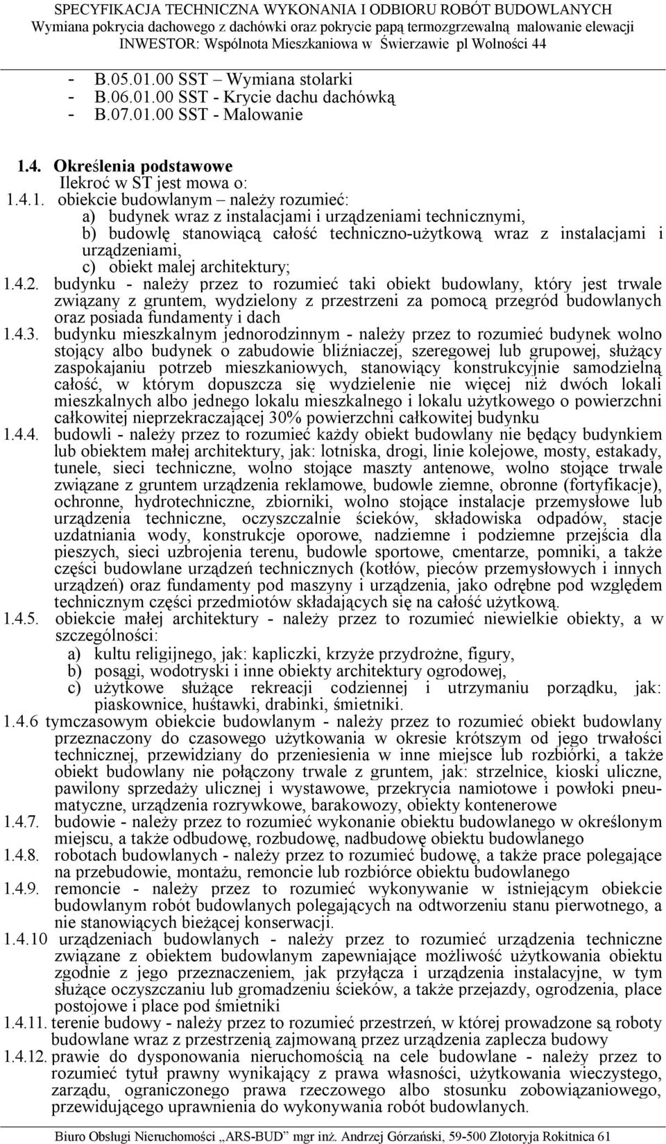 00 SST - Krycie dachu dachówką B.07.01.