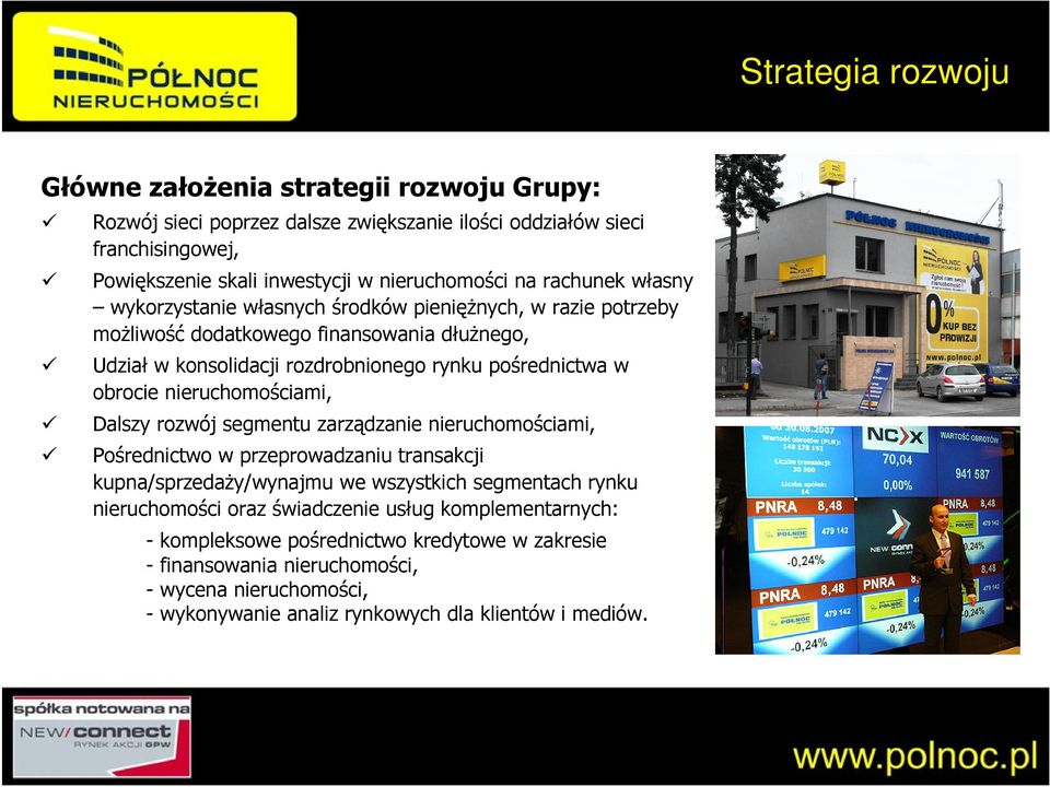 nieruchomościami, Dalszy rozwój segmentu zarządzanie nieruchomościami, Pośrednictwo w przeprowadzaniu transakcji kupna/sprzedaży/wynajmu we wszystkich segmentach rynku nieruchomości oraz