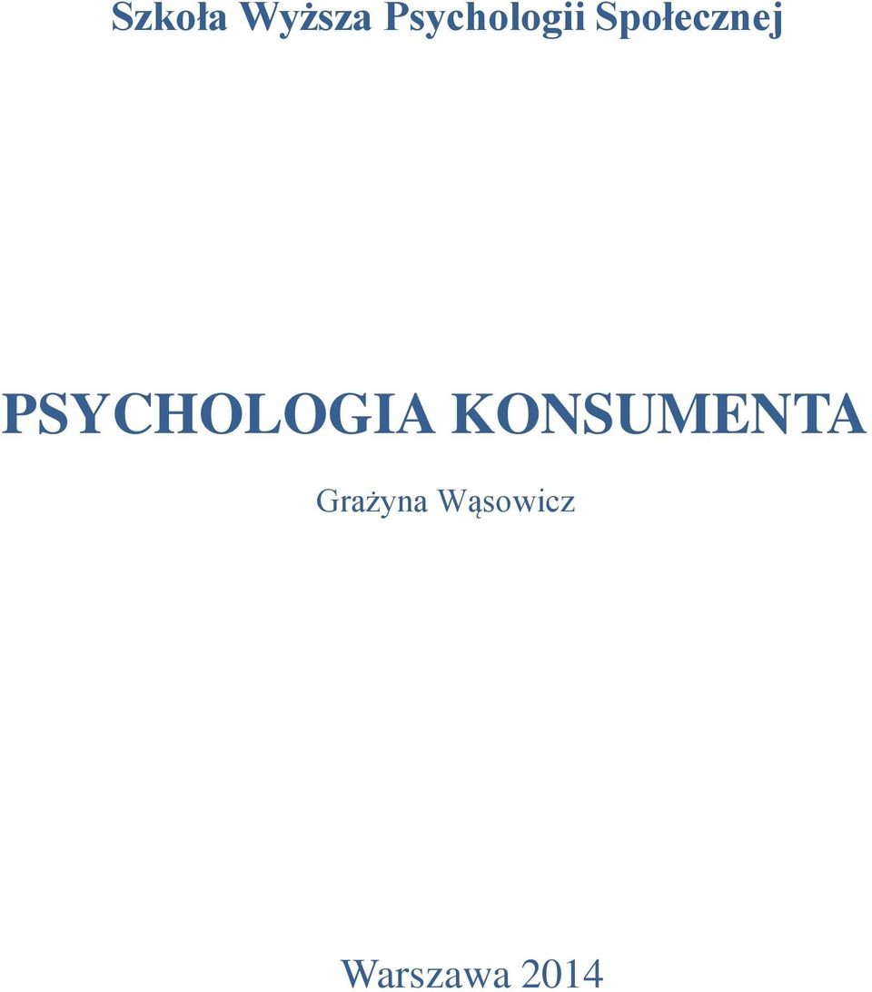PSYCHOLOGIA KONSUMENTA