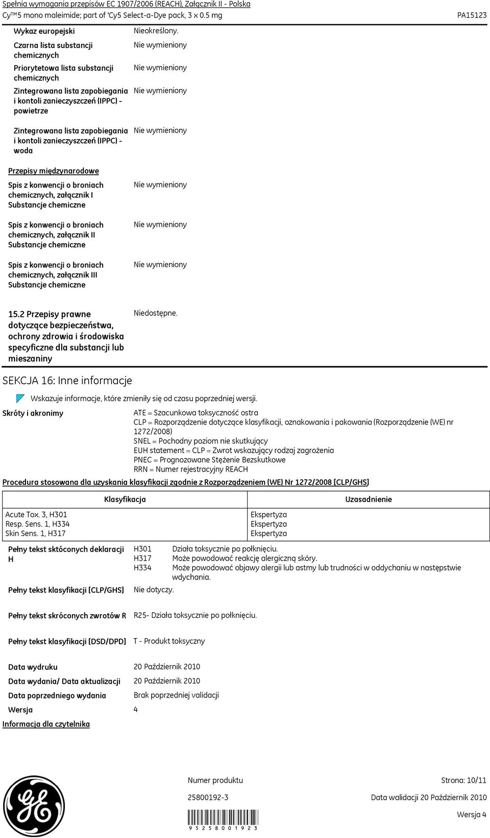 Zintegrowana lista zapobiegania i kontoli zanieczyszczeń (IPPC) - woda Przepisy międzynarodowe Spis z konwencji o broniach chemicznych, załącznik I Substancje chemiczne Spis z konwencji o broniach