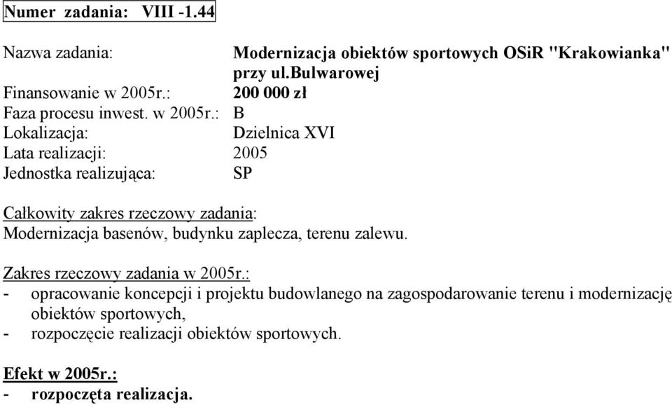 - opracowanie koncepcji i projektu budowlanego na zagospodarowanie terenu i modernizację