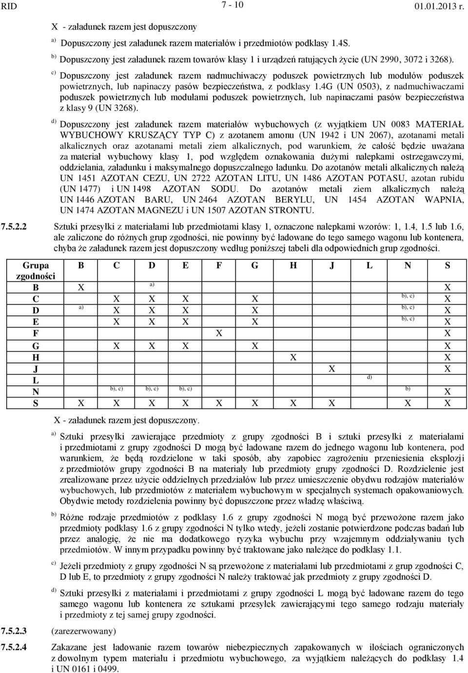 g (UN 050), z nadmuchiwaczami poduszek powietrznych lub modułami poduszek powietrznych, lub napinaczami pasów bezpieczeństwa z klasy 9 (UN 268).