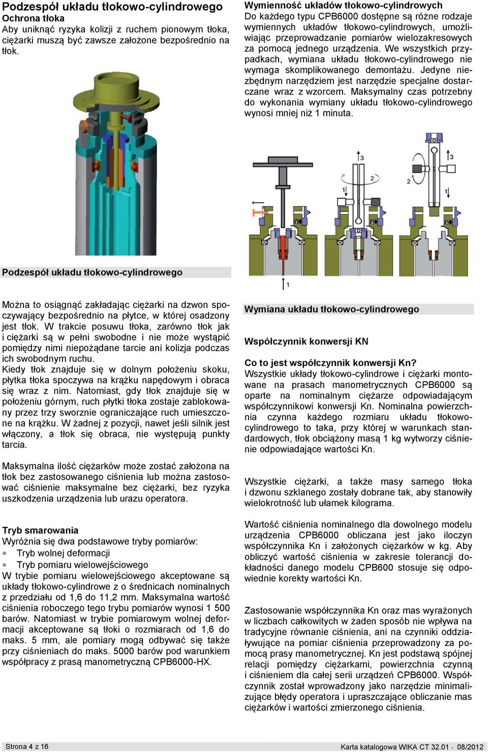 jednego urządzenia. We wszystkich przypadkach, wymiana układu tłokowo-cylindrowego nie wymaga skomplikowanego demontażu.
