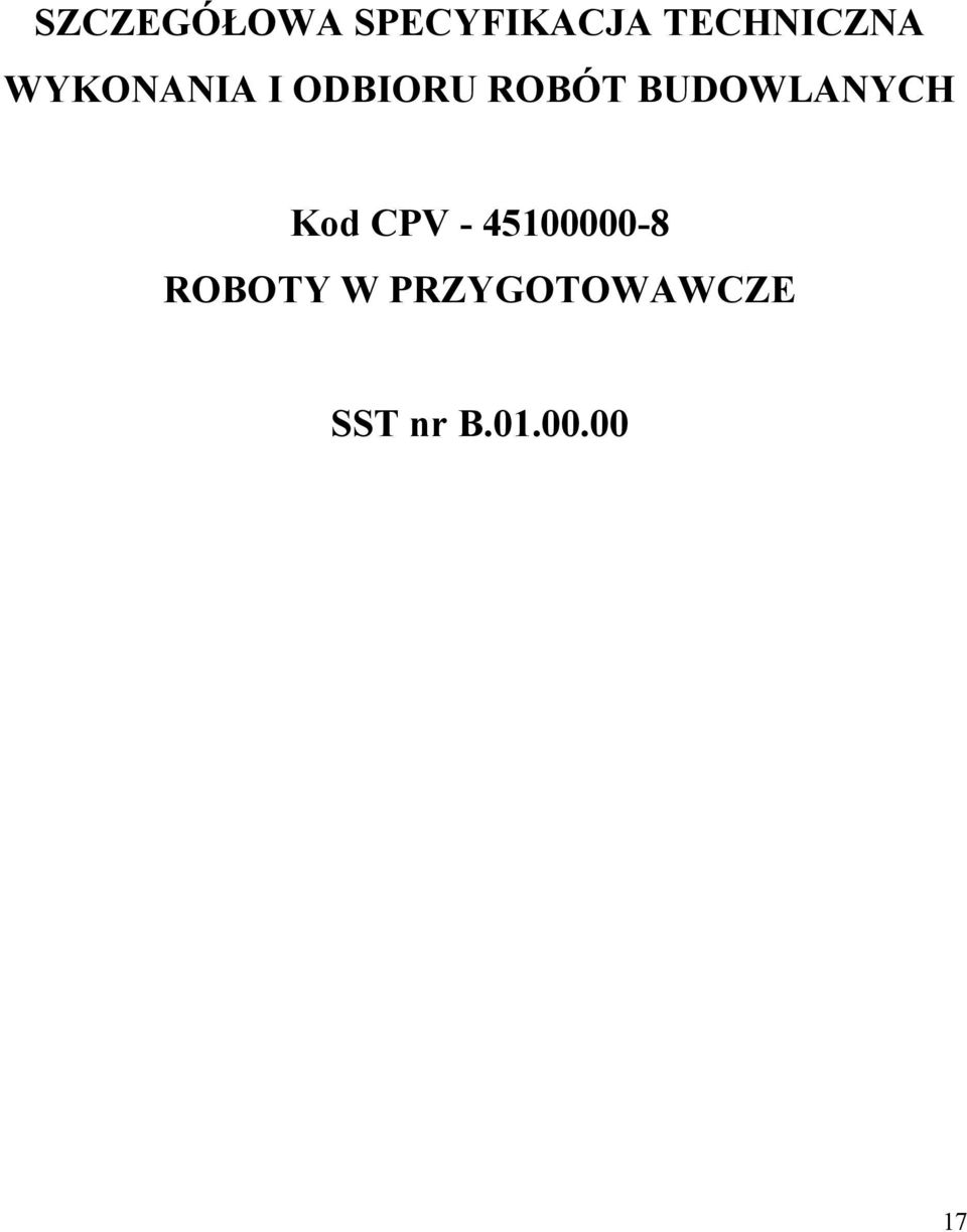 ROBÓT BUDOWLANYCH Kod CPV -