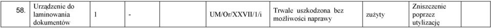 - UM/Or/XXVII/1/i Trwale