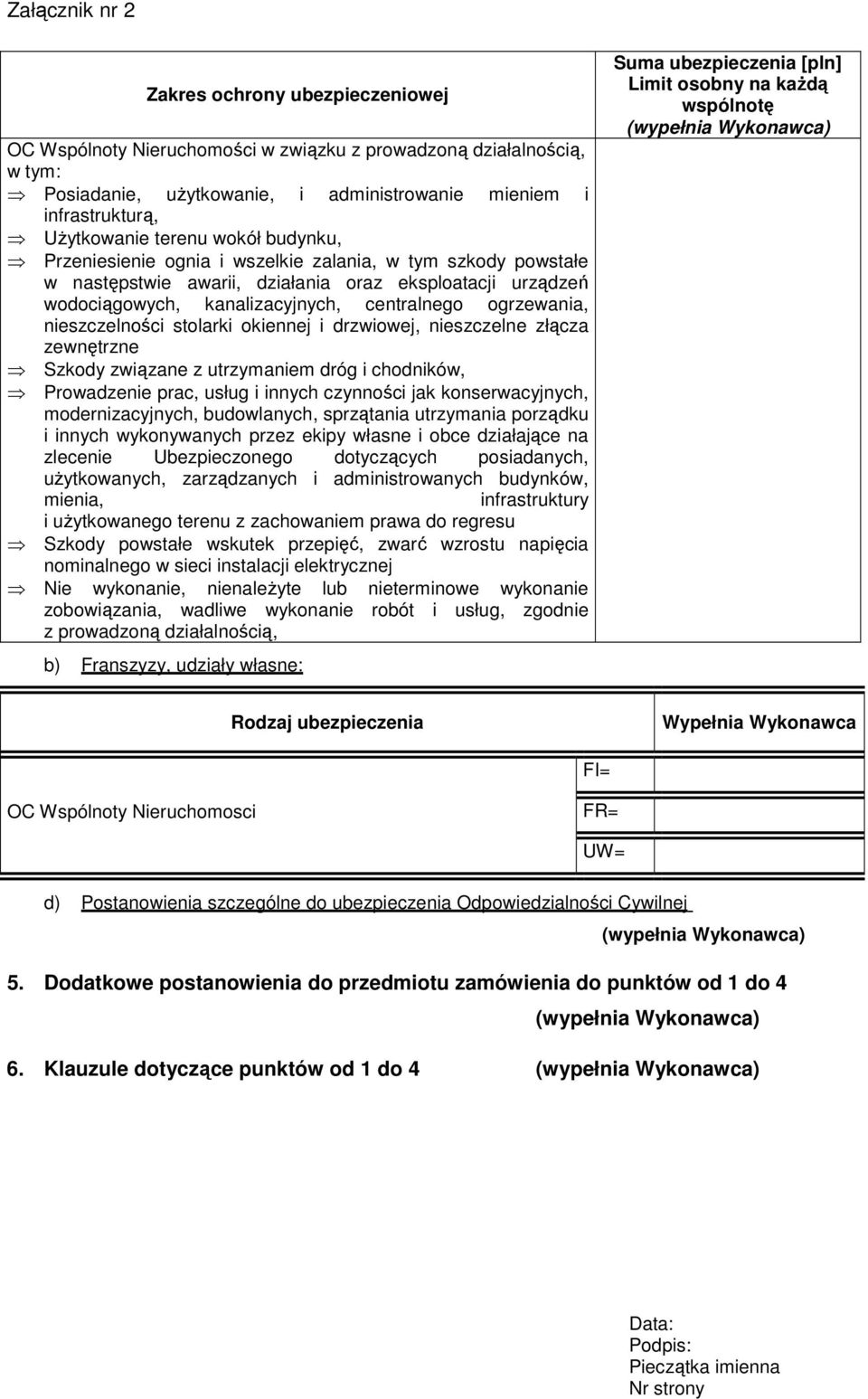 nieszczelności stolarki okiennej i drzwiowej, nieszczelne złącza zewnętrzne Szkody związane z utrzymaniem dróg i chodników, Prowadzenie prac, usług i innych czynności jak konserwacyjnych,