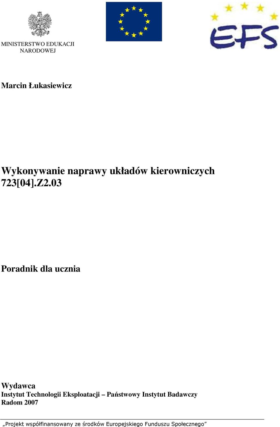 Z2.03 Poradnik dla ucznia Wydawca Instytut