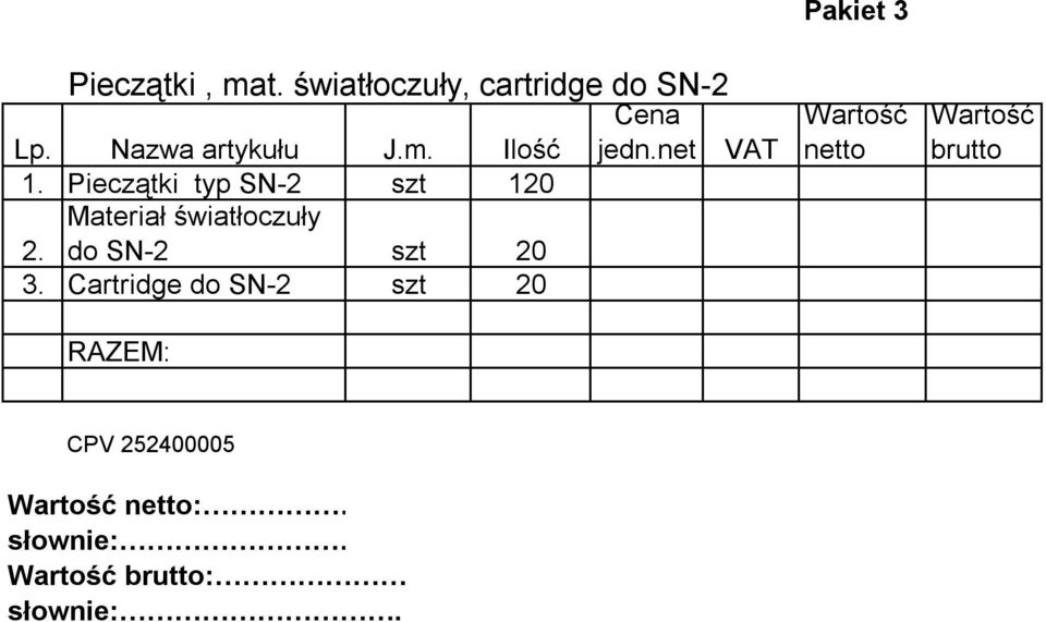 Pieczątki typ SN-2 szt 120 2.