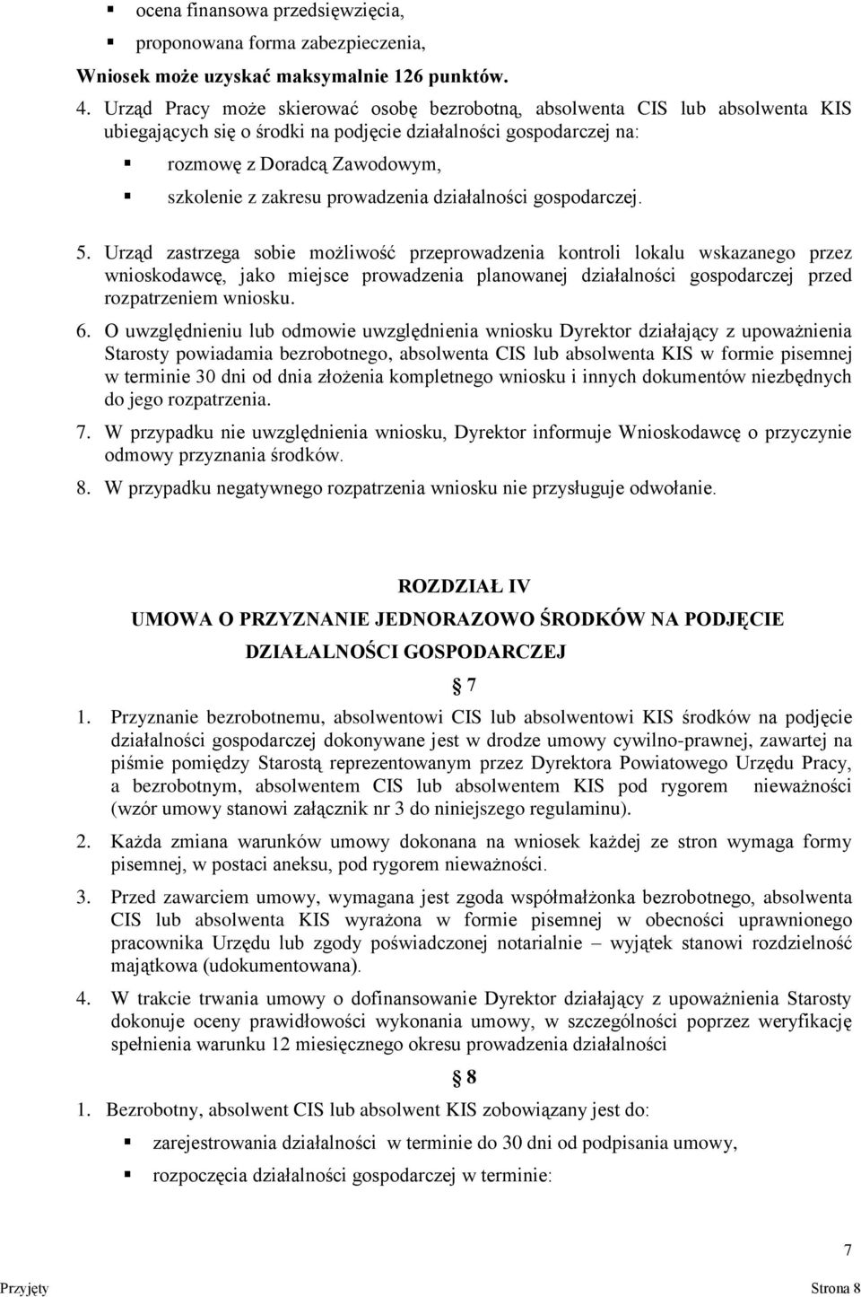 prowadzenia działalności gospodarczej. 5.