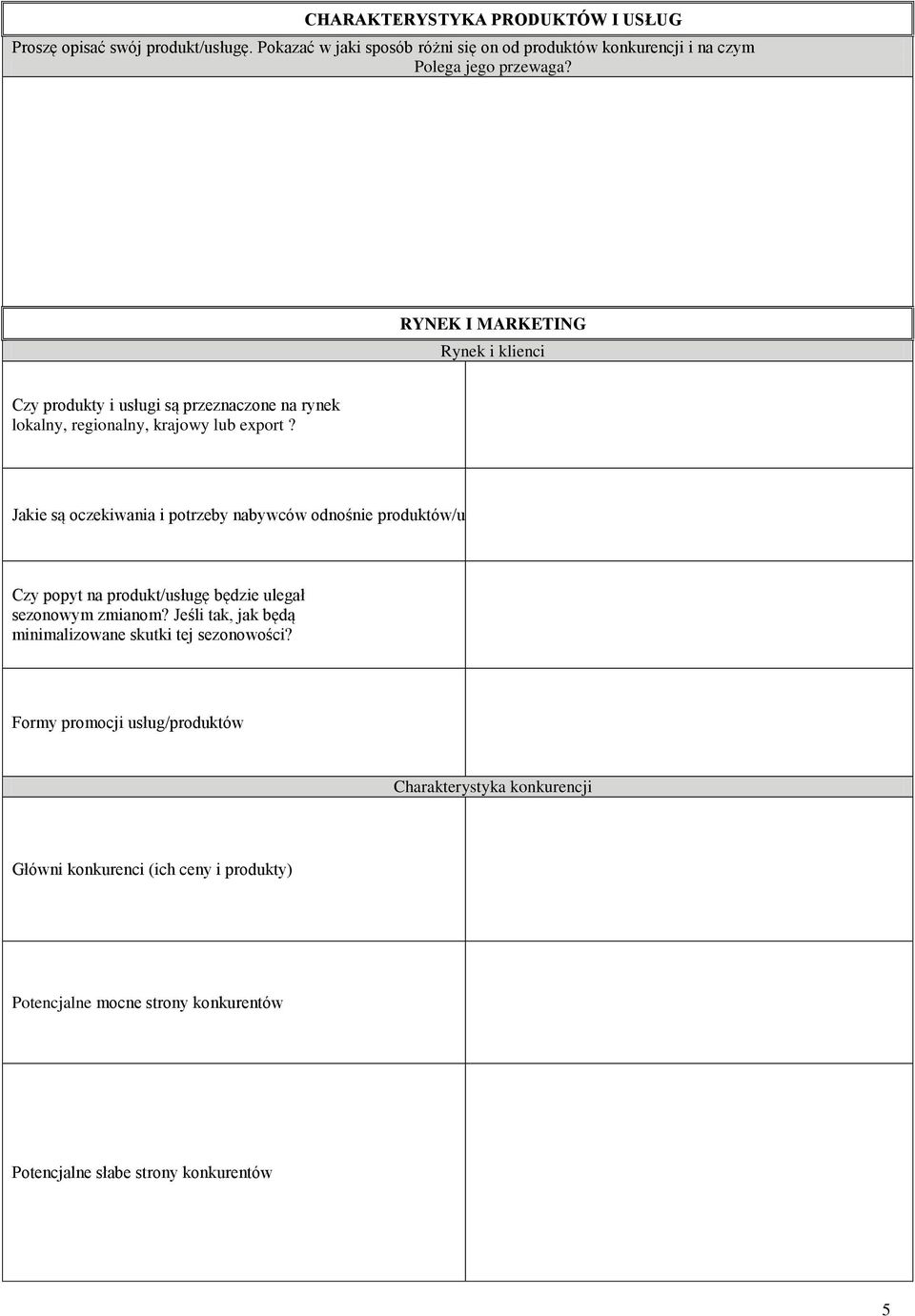 Jakie są oczekiwania i potrzeby nabywców odnośnie produktów/usług? Czy popyt na produkt/usługę będzie ulegał sezonowym zmianom?