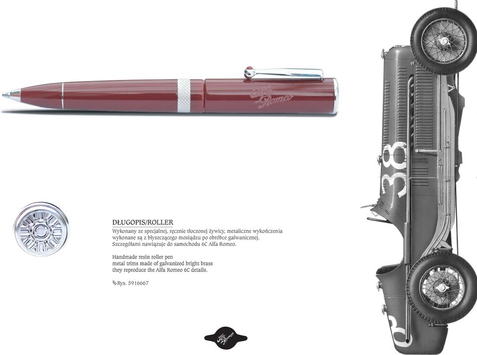 galvanico galwanicznej. e Szczegółami riprendono i nawiàzuje particolari do della samochodu vettura 6C 6C Alfa Alfa Romeo.