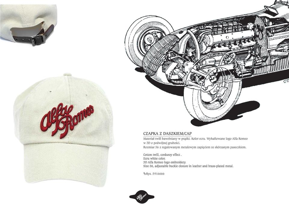 Rozmiar Ricamo del 56 z logo regulowanym Alfa Romeo metalowym in 3D doppio zapi ciem spessore ze e colore. skórzanym paseczkiem.