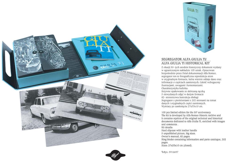 bezpoêrednio Il cofanetto, curato przez direttamente Dział dokumentacji dal Centro Alfa Documentazione Romeo, segregator Alfa Romeo, ten è to una fotograficzna riproduzione reprodukcja fotografica
