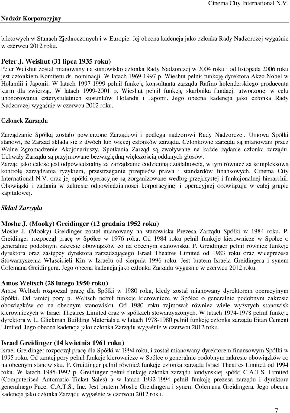 Wieshut pełnił funkcję dyrektora Akzo Nobel w Holandii i Japonii. W latach 1997-1999 pełnił funkcję konsultanta zarządu Rafino holenderskiego producenta karm dla zwierząt. W latach 1999-2001 p.