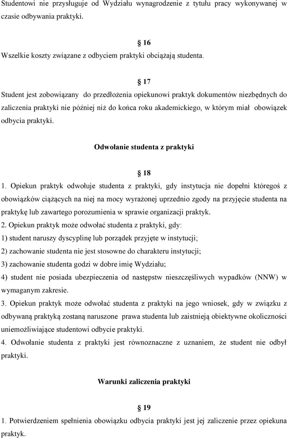 Odwołanie studenta z praktyki 18 1.