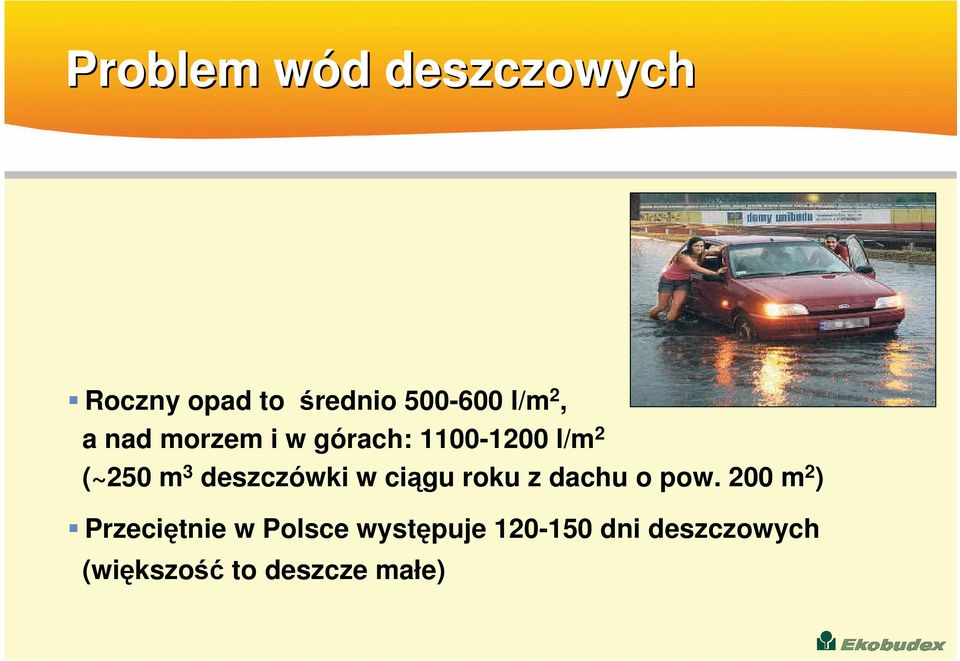 deszczówki w cigu roku z dachu o pow.