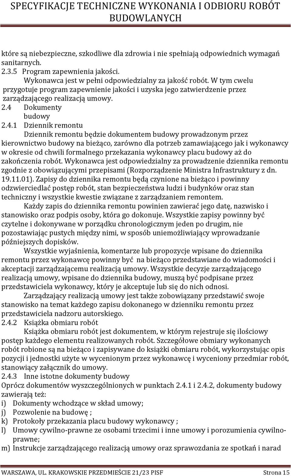 Dokumenty budowy 2.4.