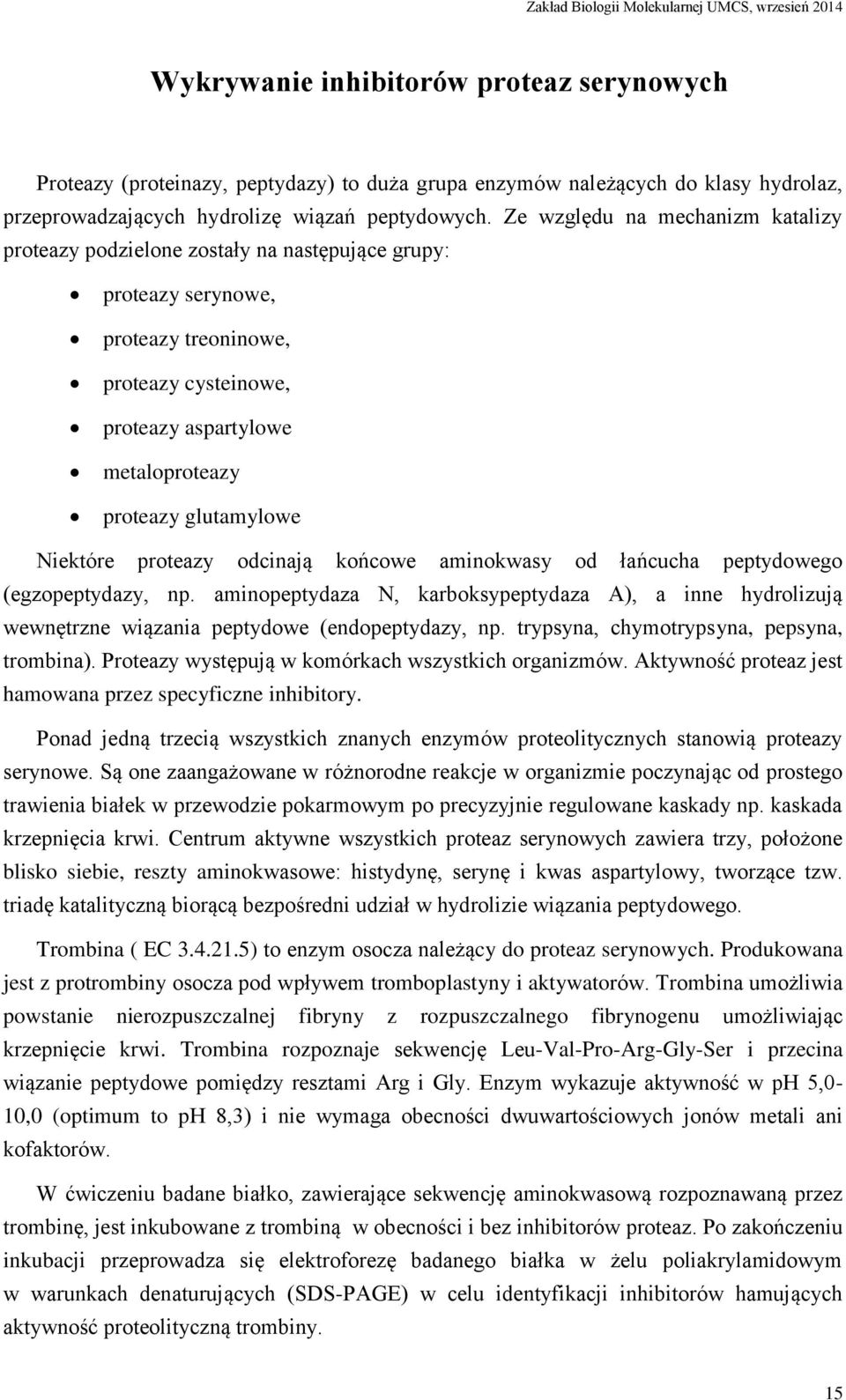 glutamylowe Niektóre proteazy odcinają końcowe aminokwasy od łańcucha peptydowego (egzopeptydazy, np.