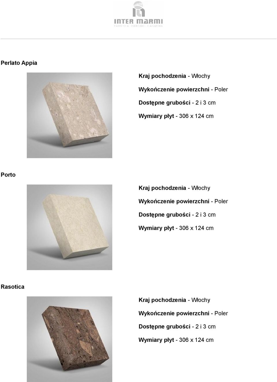 Wymiary płyt - 306 x 124 cm