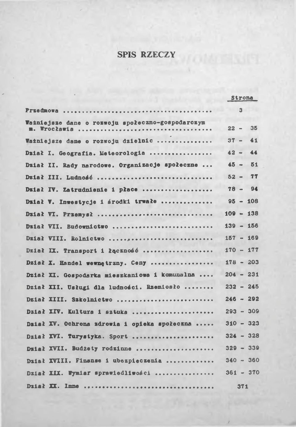 Budownictwo... 139-156 Dział Tlił. Rolnictwo... 157-169 Dział U. Transport i łączność... 170-177 Dział X. Handel wewnętrzny. Ceny... 178-203 Dział XI. Gospodarka mieszkaniowa i komunalna.