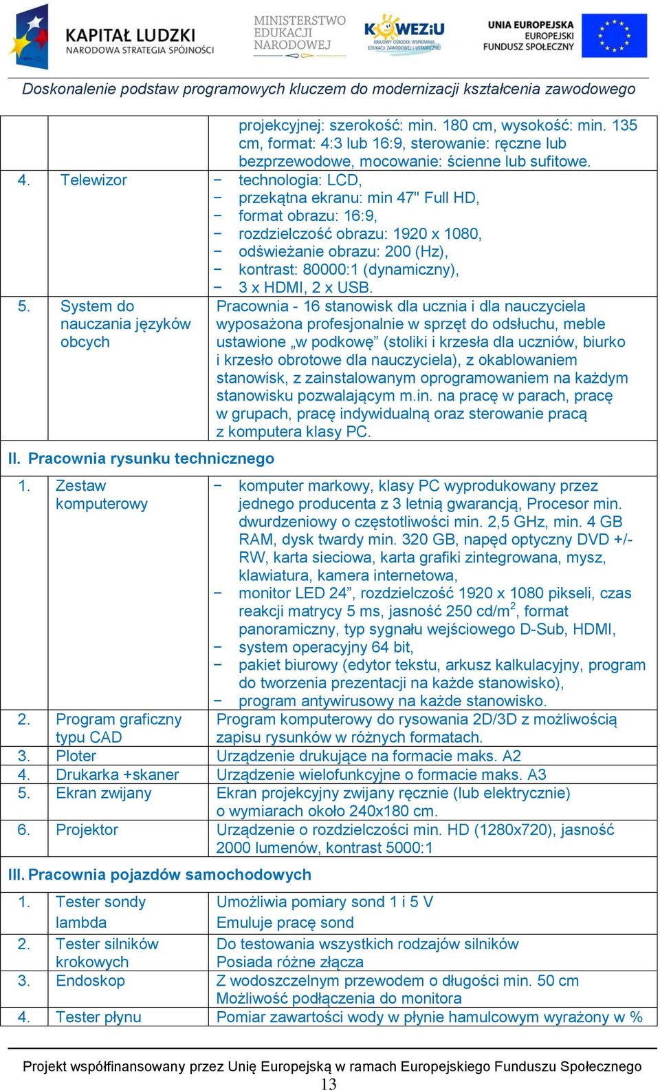 Telewizor technologia: LCD, przekątna ekranu: min 47" Full HD, format obrazu: 16:9, rozdzielczość obrazu: 1920 x 1080, odświeżanie obrazu: 200 (Hz), kontrast: 80000:1 (dynamiczny), 5.