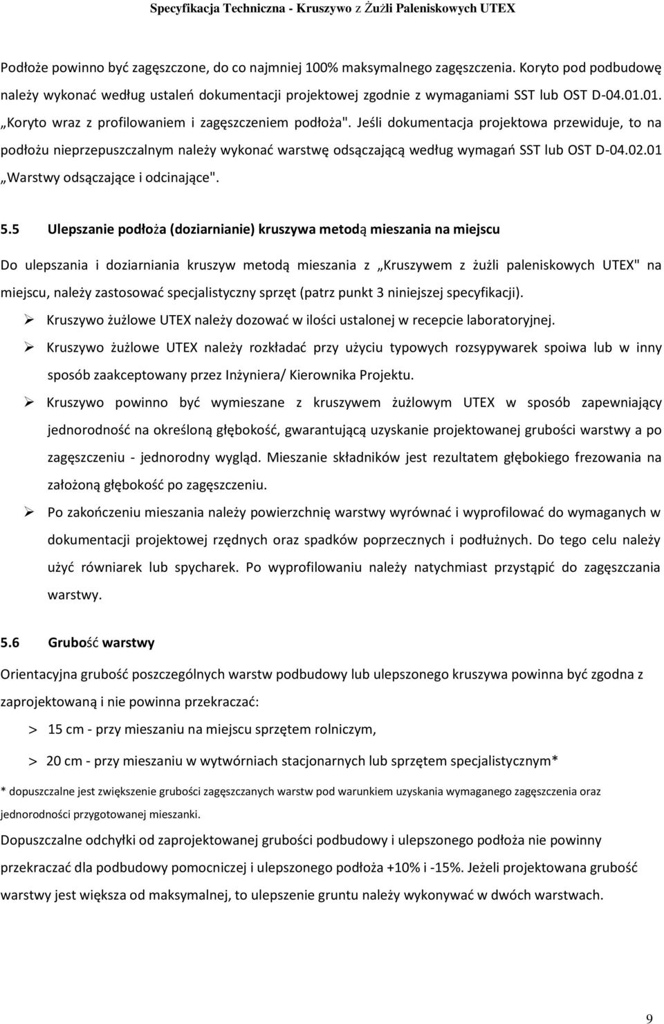 02.01 Warstwy odsączające i odcinające". 5.