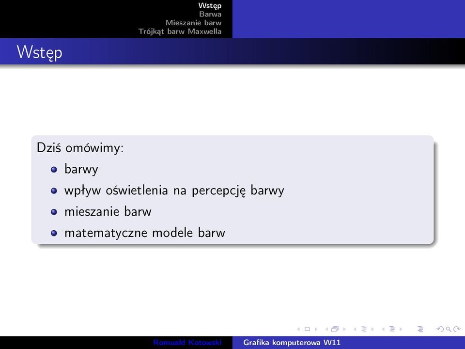 percepcję barwy