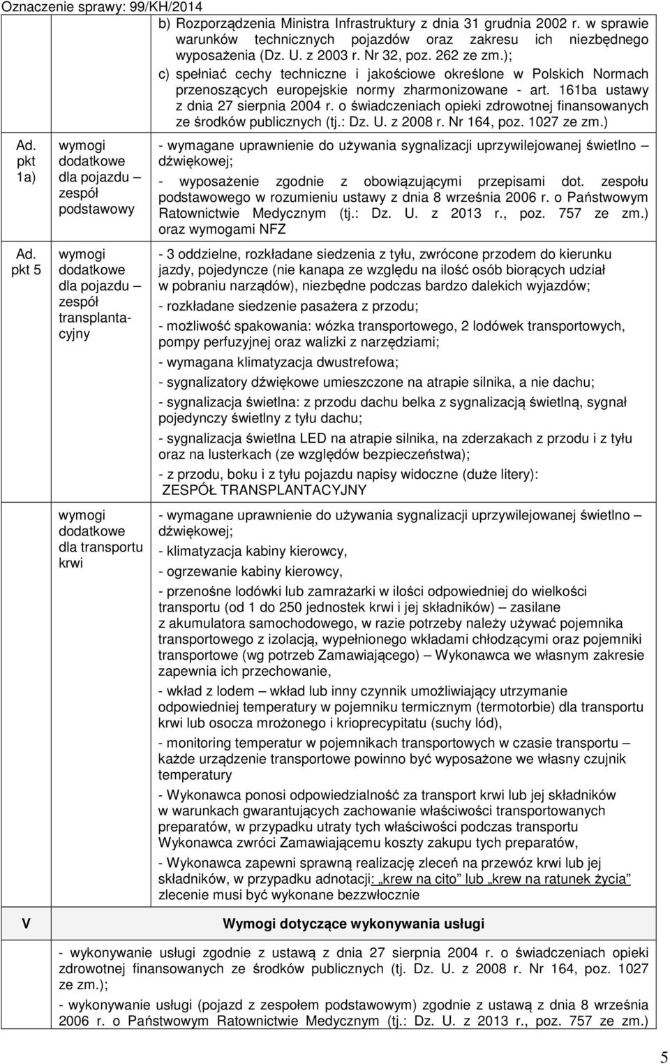 o świadczeniach opieki zdrowotnej finansowanych ze środków publicznych (tj.: Dz. U. z 2008 r. Nr 164, poz. 1027 ze zm.) Ad. pkt 1a) Ad.